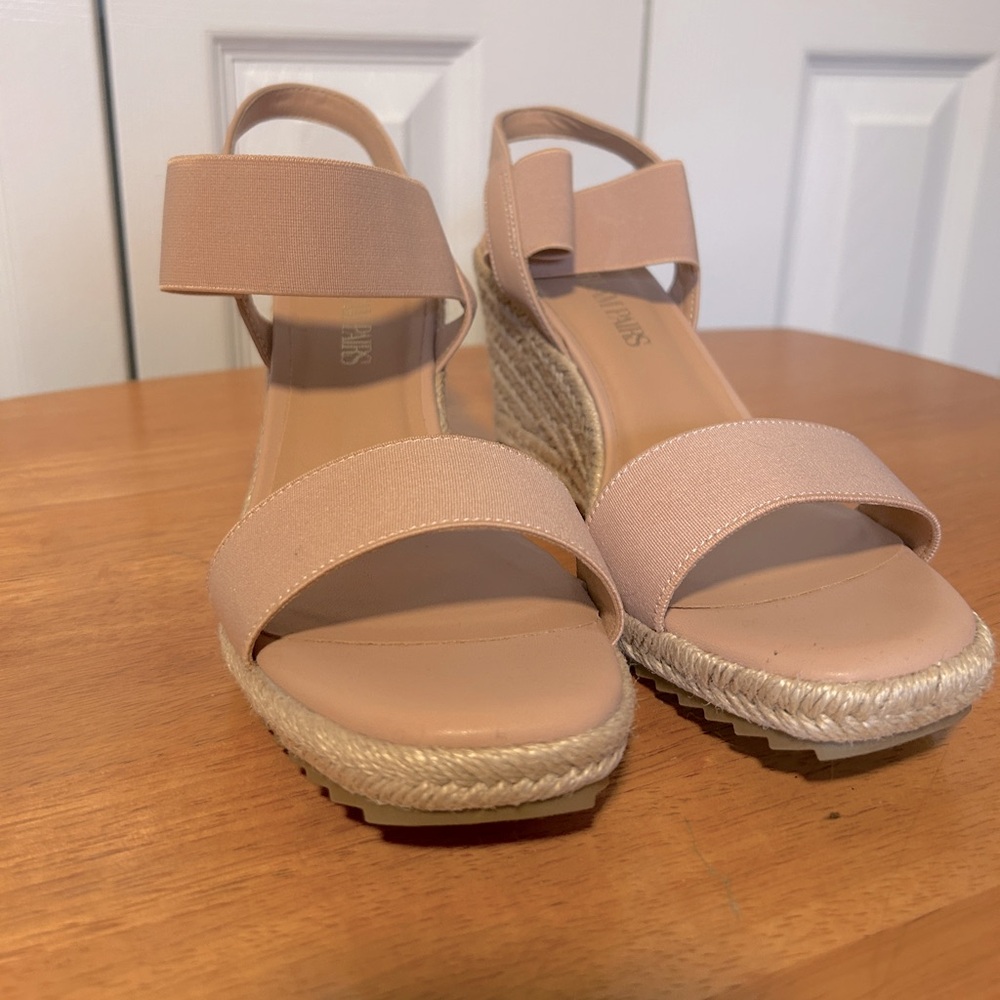DREAM PAIRS Womens Open Toe Espadrilles Dressy Platform Wedge Sandals - Size 8.5